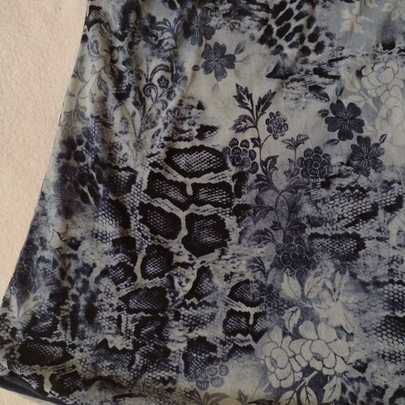 SALEChicos Floral Tank Top Sz 2 L Navy Sleeveless Mesh Basic Casual Top - Picture 4 of 8